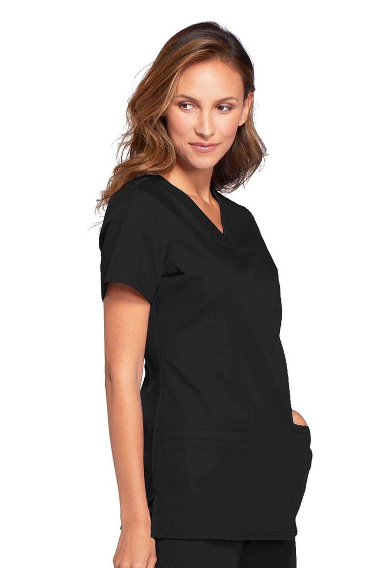 Cherokee Women's V-Neck Top, Black, Small - Image 5